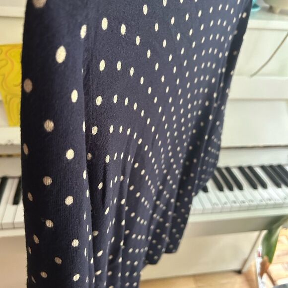 Chic Navy Blue Polka Dot Cardigan M - Picture 15 of 16